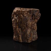 A burlwood brush pot