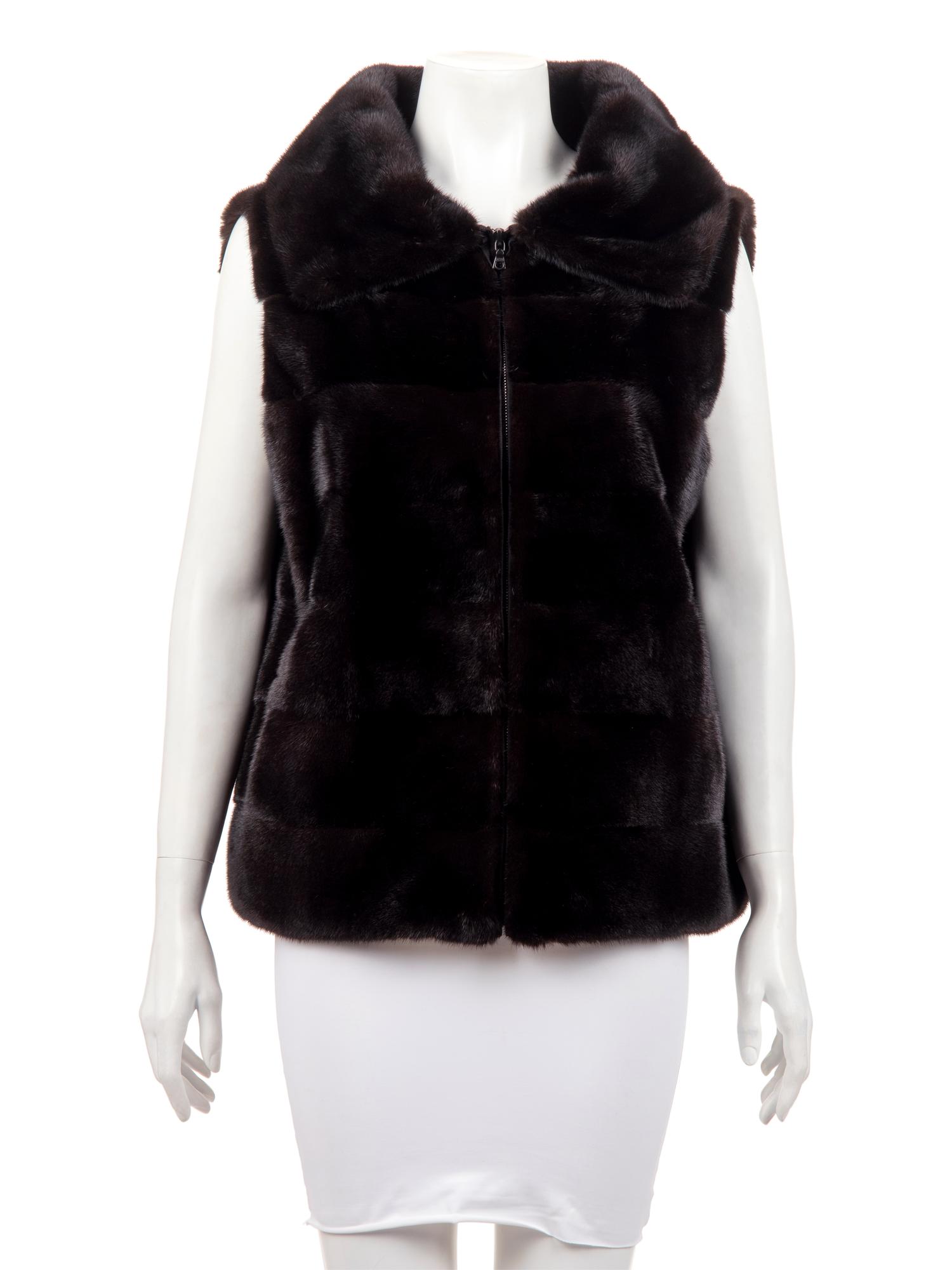 J. Mendel Mink Fur Vest with Detachable Sleeves