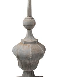 A Pair of Tôle Baluster Finials Mounted as Lamps