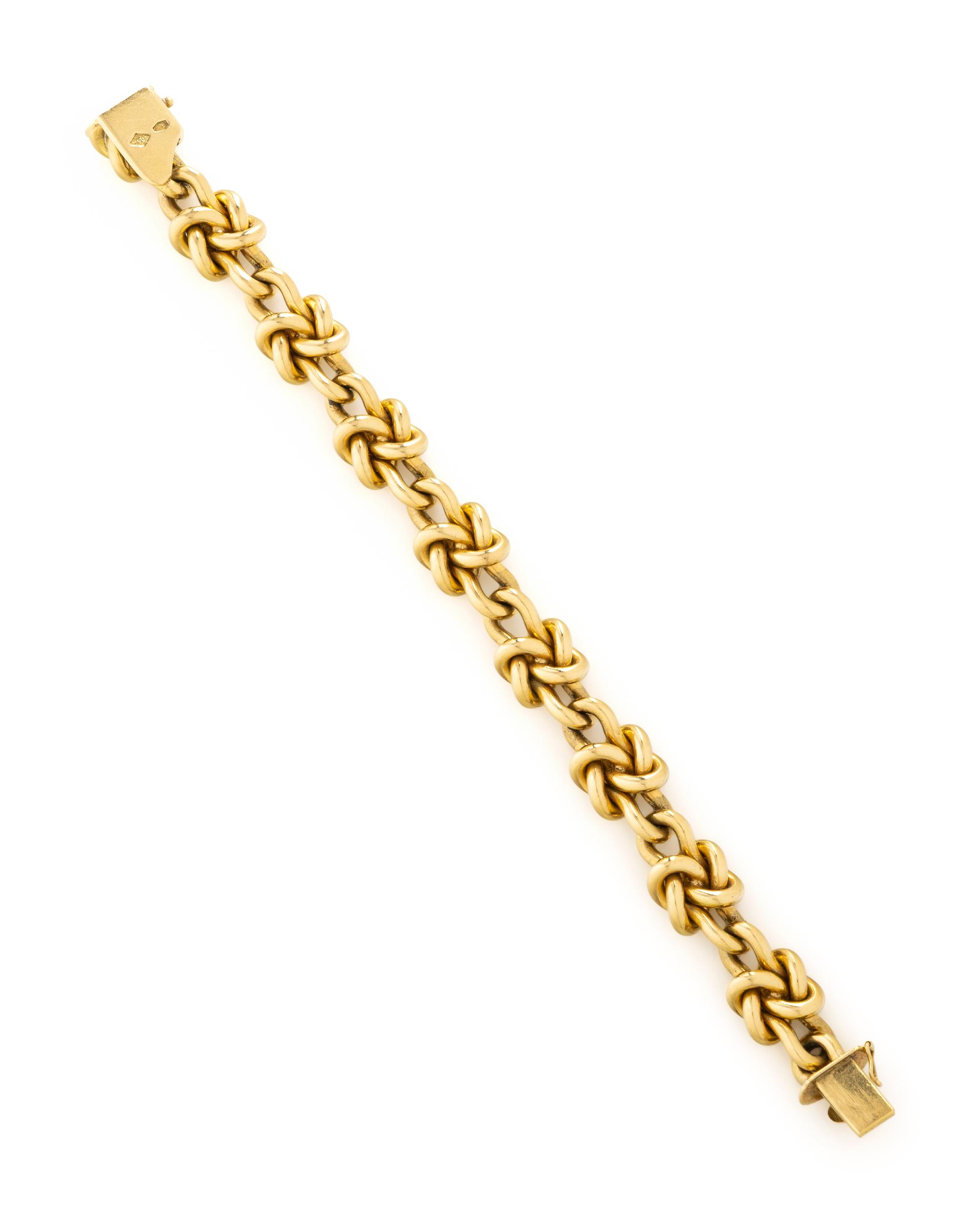 YELLOW GOLD BYZANTINE CHAIN BRACELET
