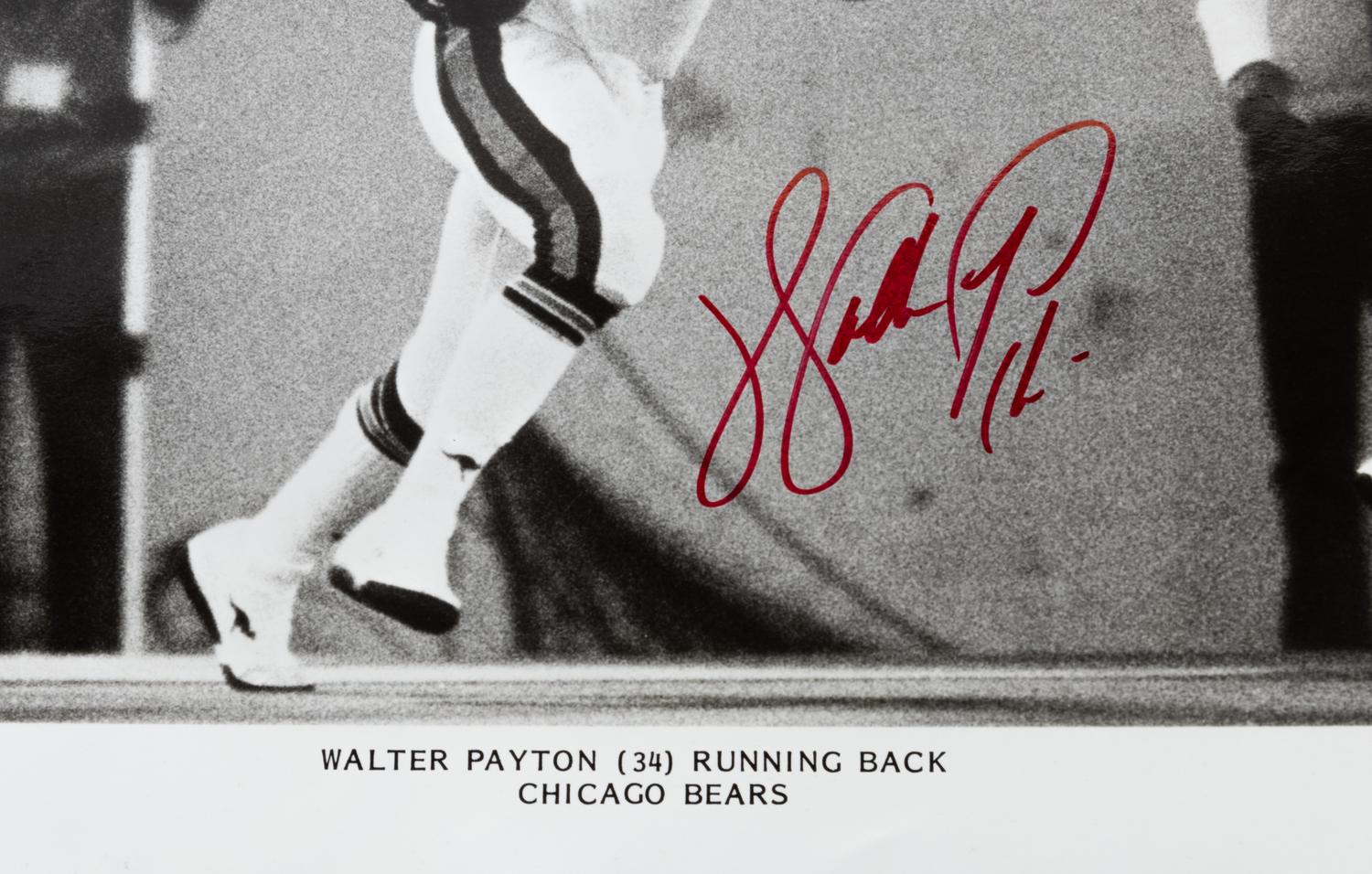 A Group of Six Walter Payton Vintage Signed Photos,