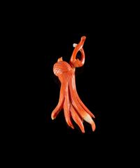 A Red Coral Figure of a Lady