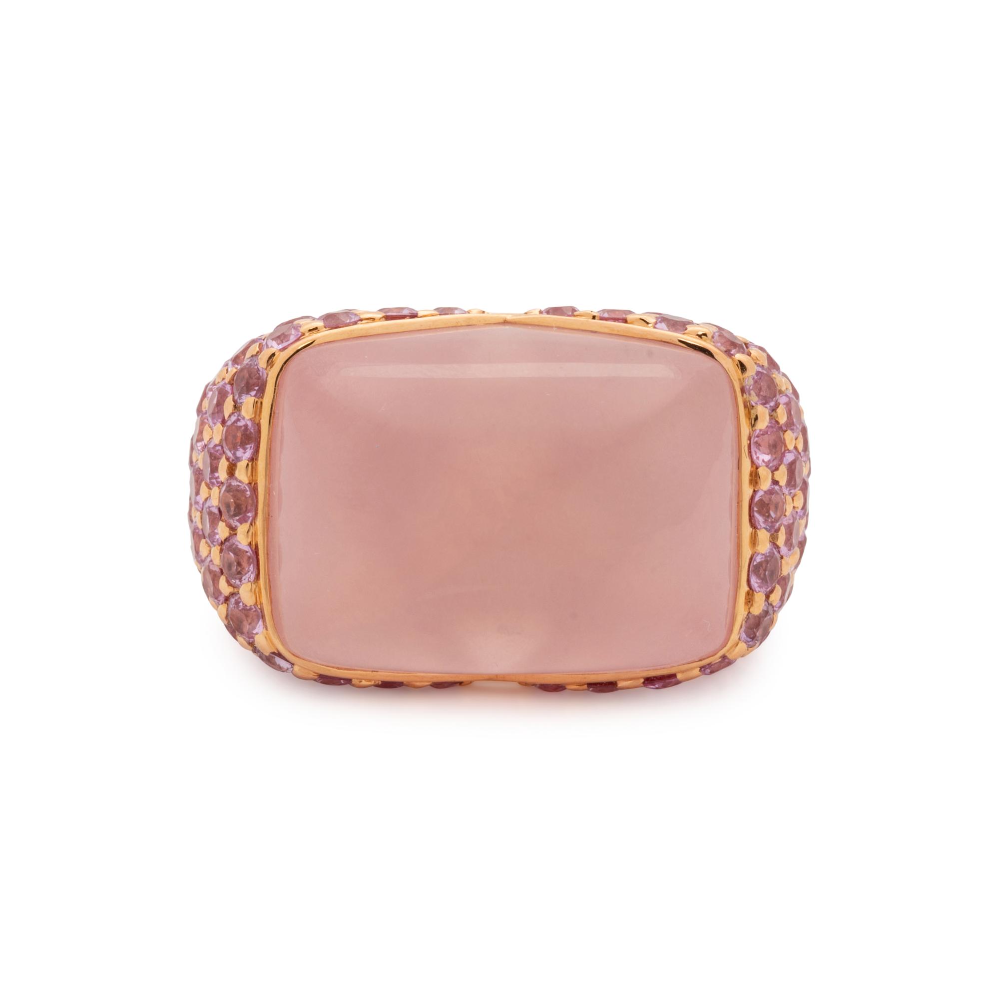 ROSE QUARTZ AND PINK SAPPHIRE RING