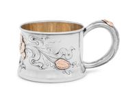 An American Silver and Mixed Metal Mug