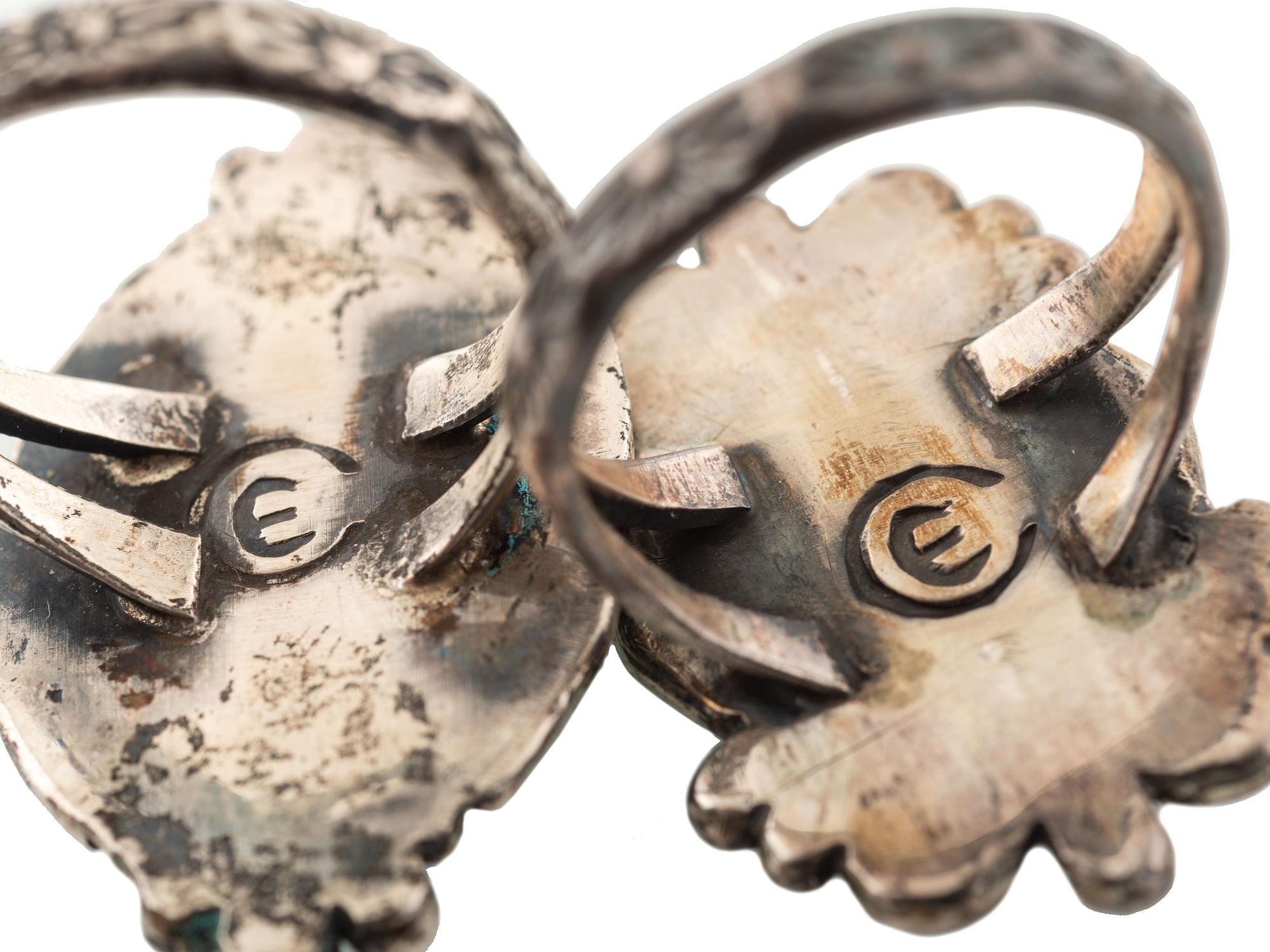Southwestern-style Silver and Turquoise Pendants, Rings, AND Clip Earrings