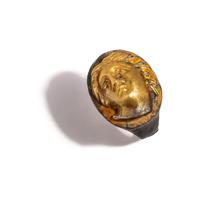 A Greek Gilt-Silver Finger Ring with a Female Portrait Head in High Relief