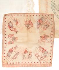Collection of Thirteen Fans & Three Handkerchiefs, 1850-1930