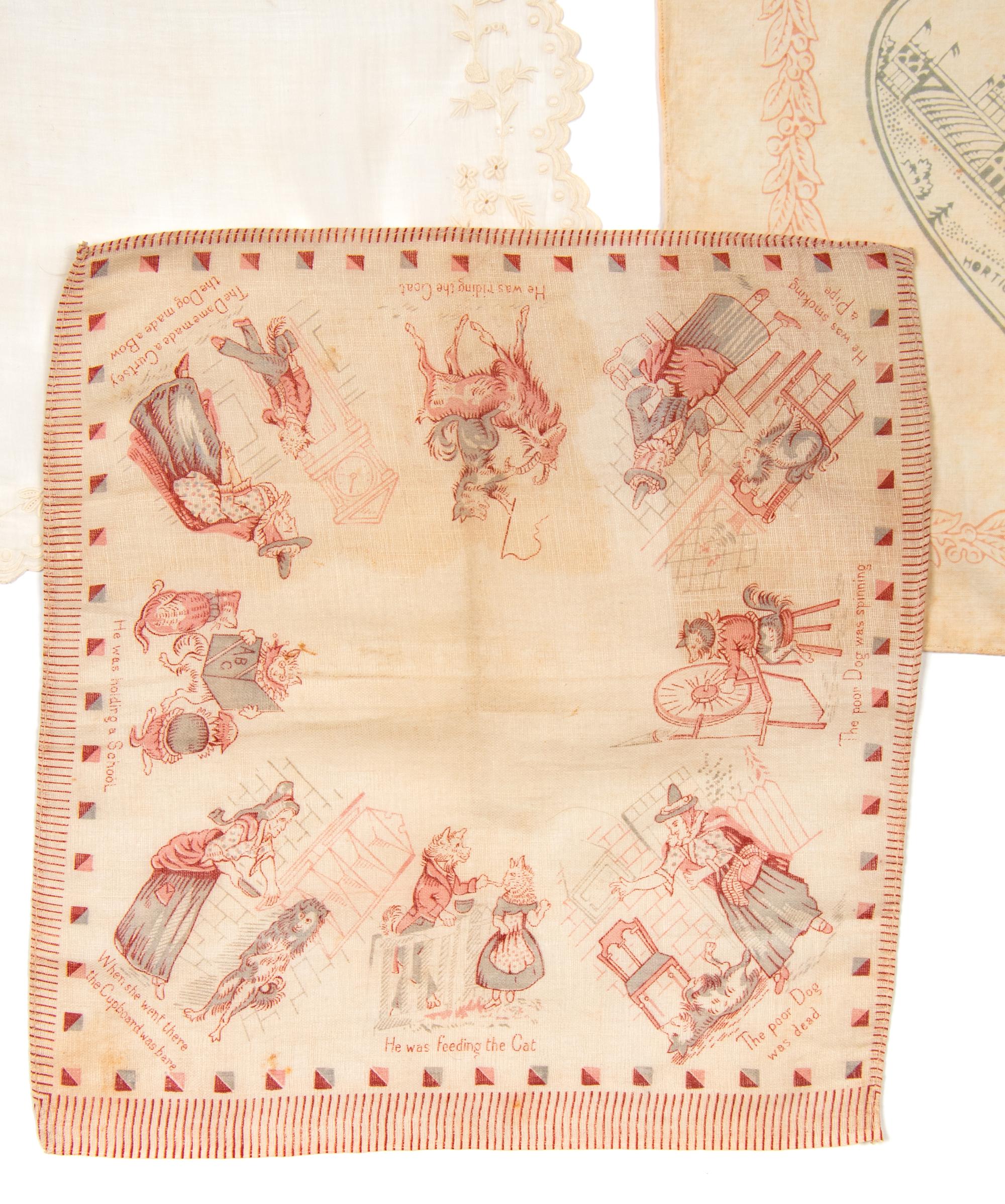 Collection of Thirteen Fans & Three Handkerchiefs, 1850-1930