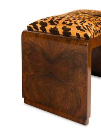 A Pair of Art Deco Burlwood Stools