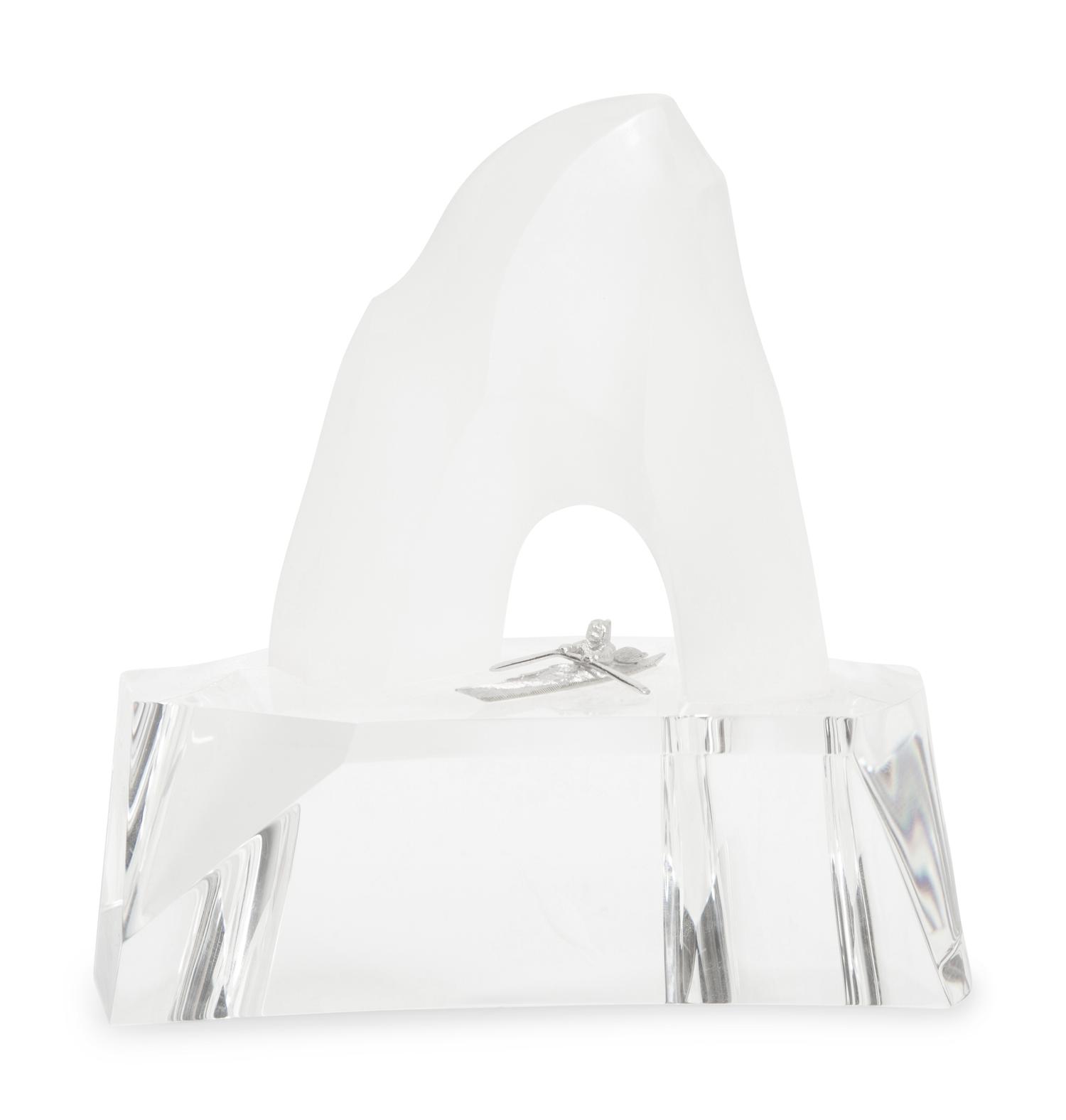 A Steuben Glass Ice Hunter Sculpture