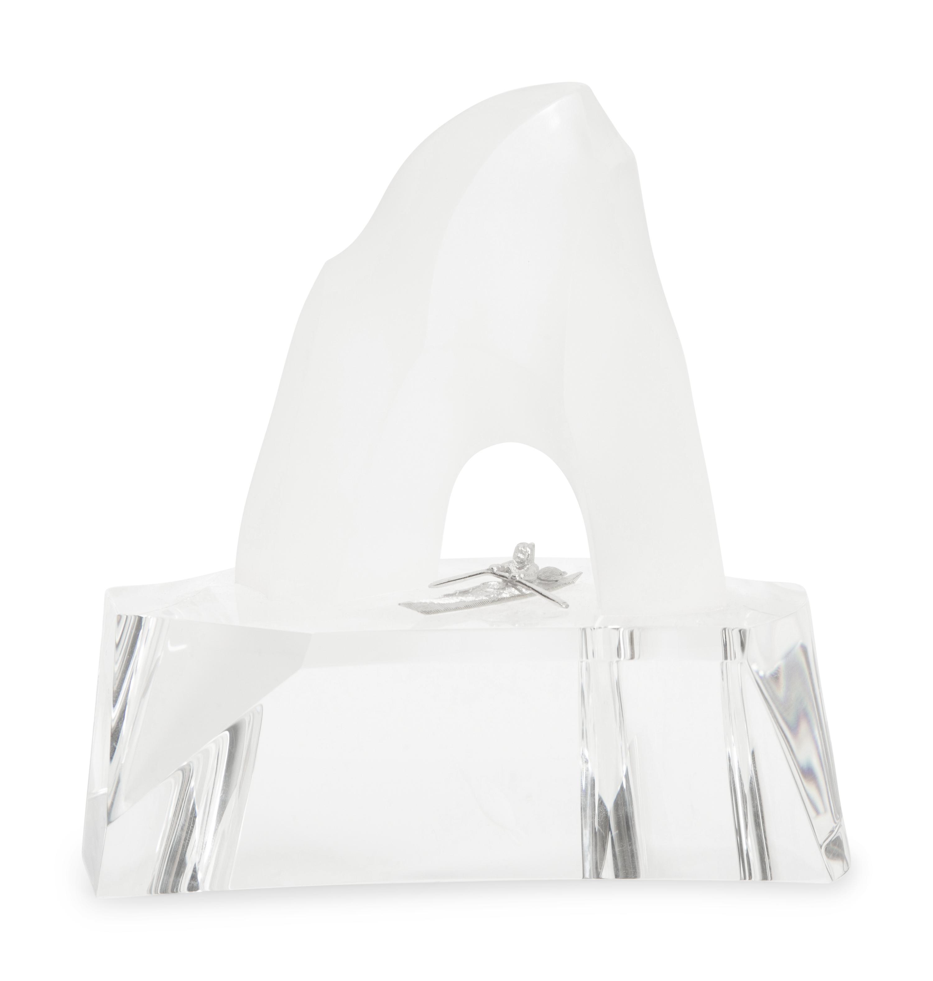 A Steuben Glass Ice Hunter Sculpture