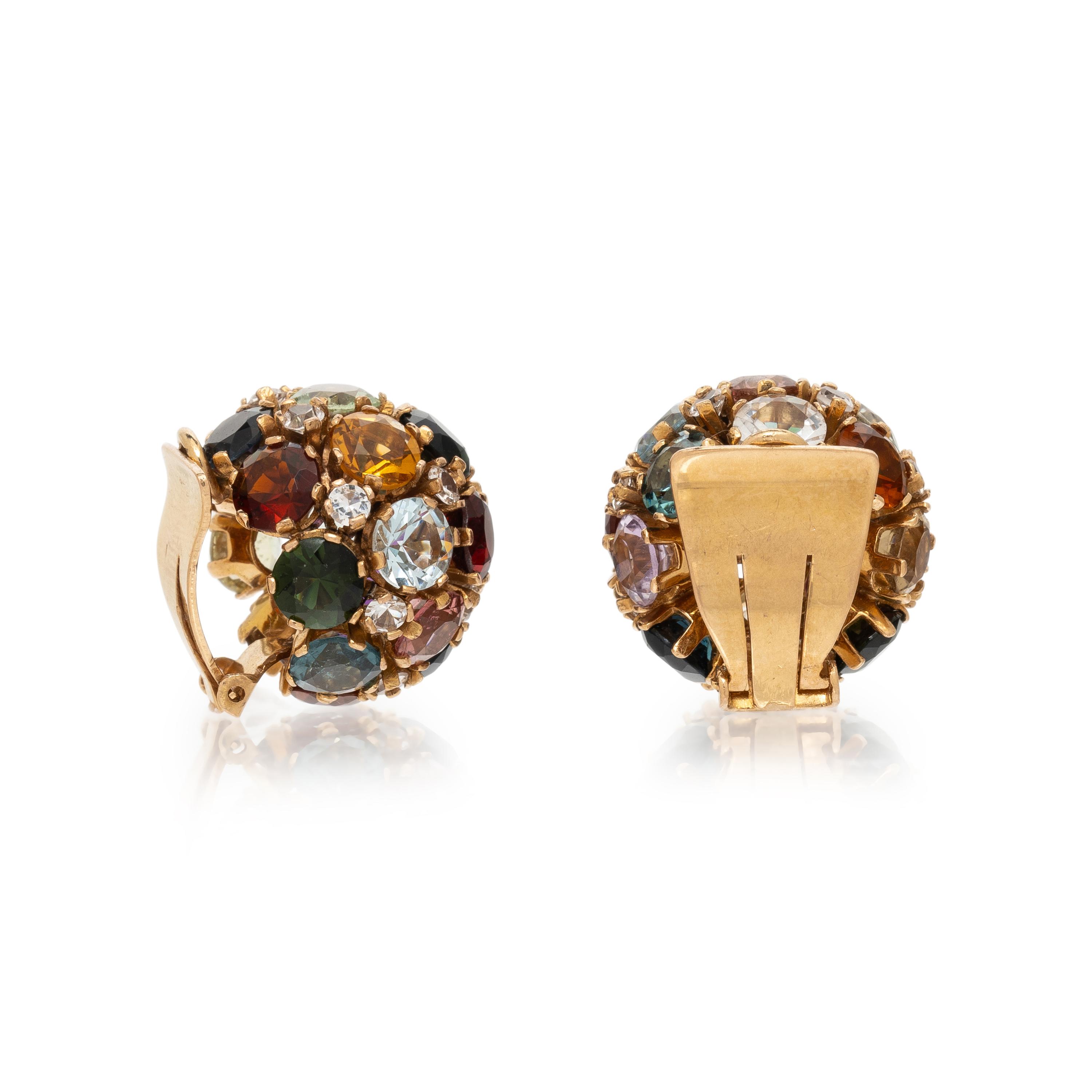 MULTIGEM AND YELLOW GOLD EARRINGS