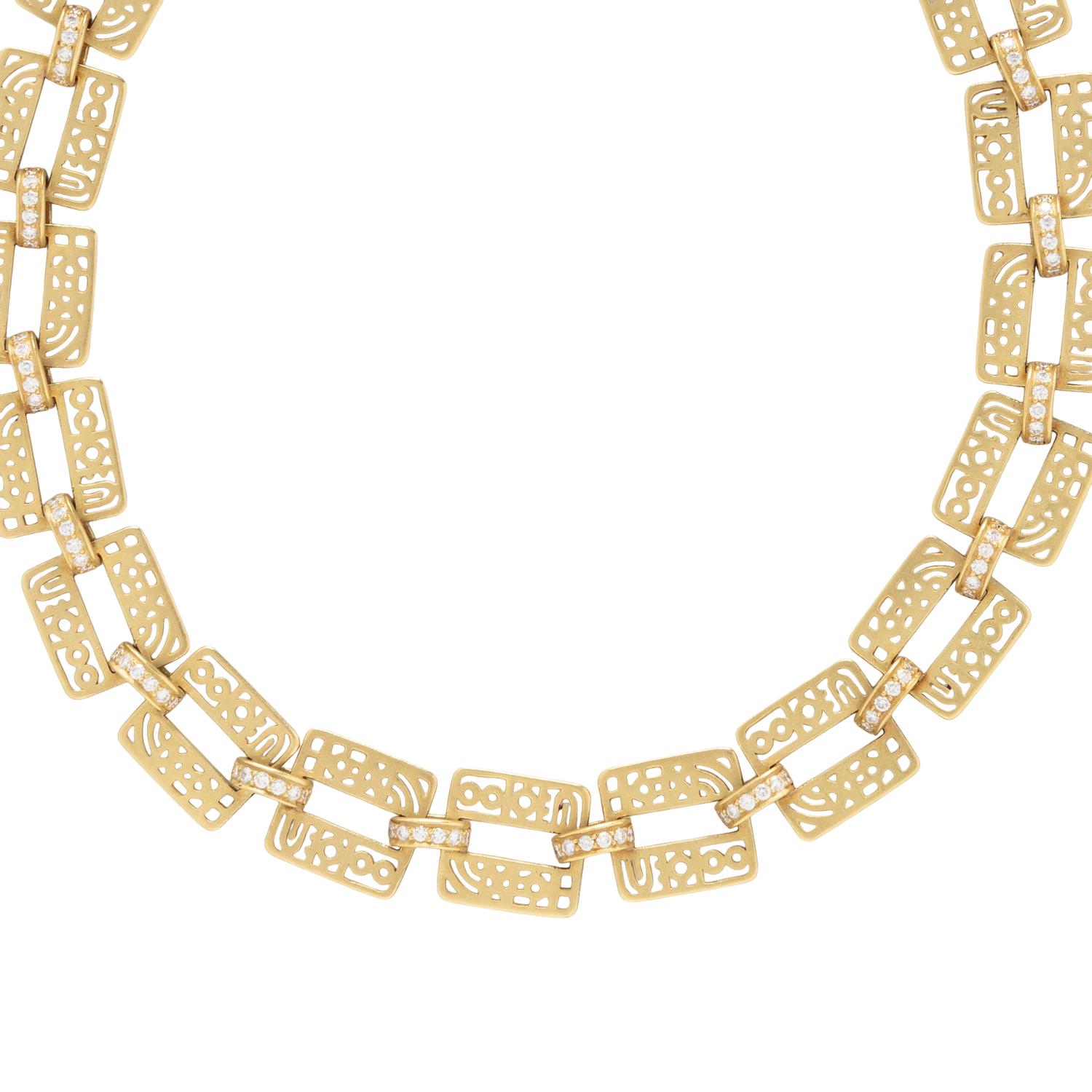 KIESELSTEIN-CORD, YELLOW GOLD AND DIAMOND NECKLACE