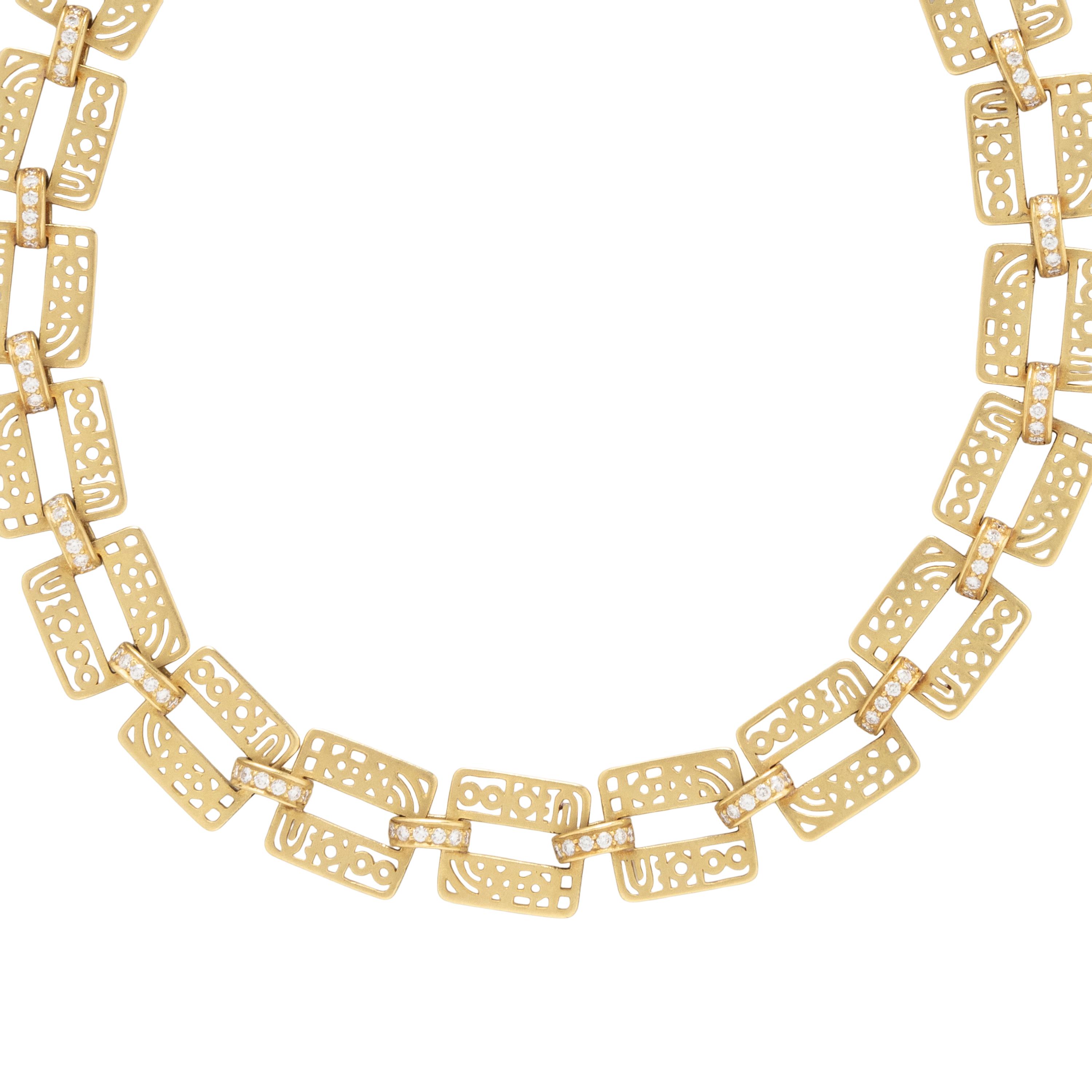 KIESELSTEIN-CORD, YELLOW GOLD AND DIAMOND NECKLACE