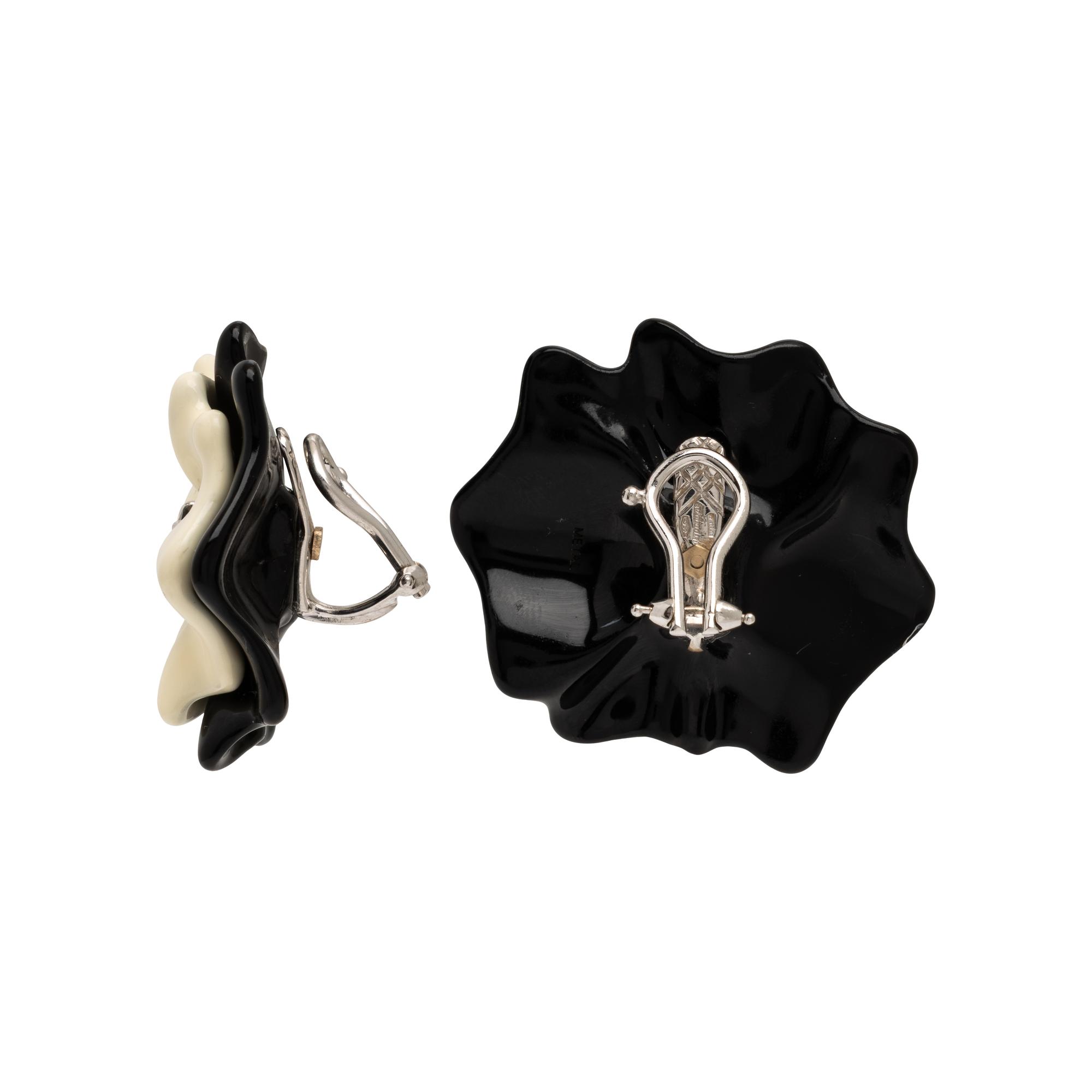 Sabbadini, ‘Colorful Flowers’, Spinel, Lacquer, and White Gold Earrings