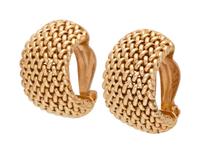 A Pair of 14 Karat Yellow Gold Earclips,