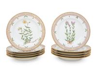 A Set of Twelve Royal Copenhagen Flora Danica Porcelain Dinner Plates