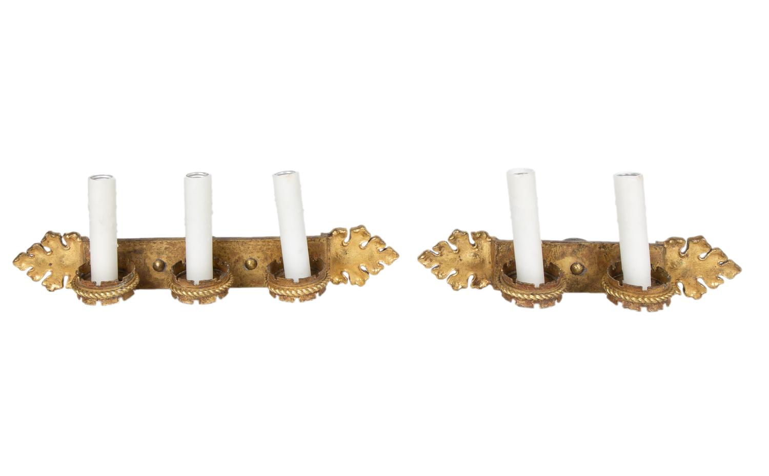 A Pair of Gilt Bronze Sconces — 19TH CENTURY