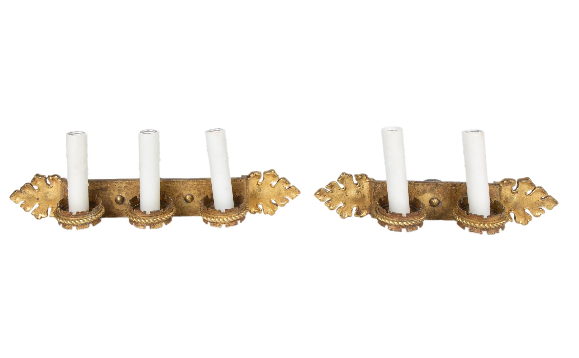 A Pair of Gilt Bronze Sconces — 19TH CENTURY