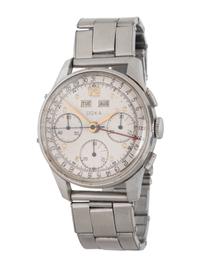 DOXA, STAINLESS STEEL TRIPLE CALENDAR CHRONOGRAPH WATCH