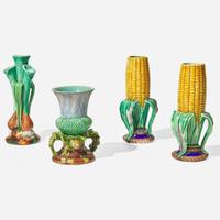 Four Wedgwood Majolica Vases UK, 1870s