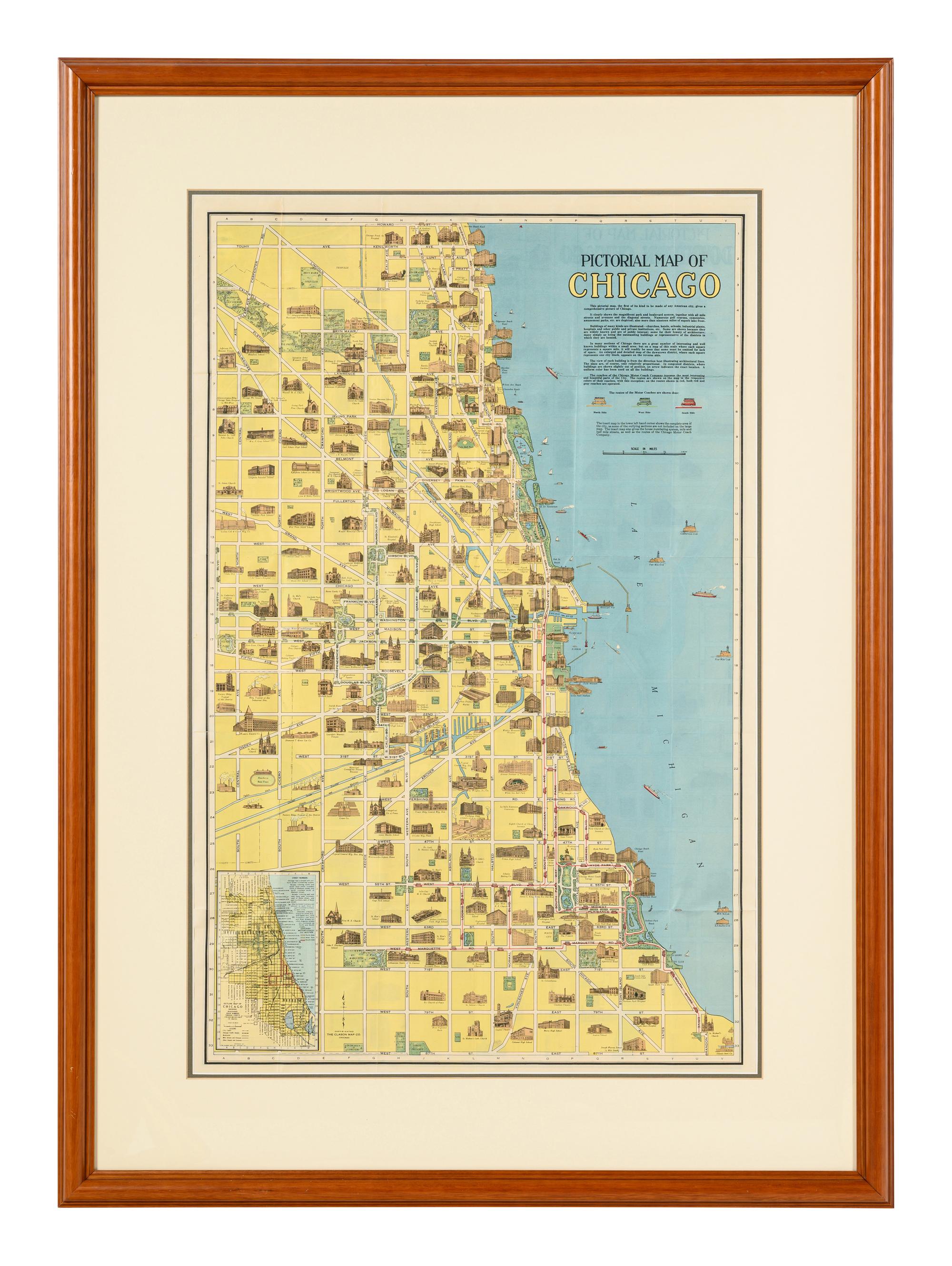 A Group of 13 maps of Chicago and Illinois, comprising: