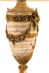 A Neoclassical Style Gilt Bronze Mounted Onyx Urn-Form Lamp
