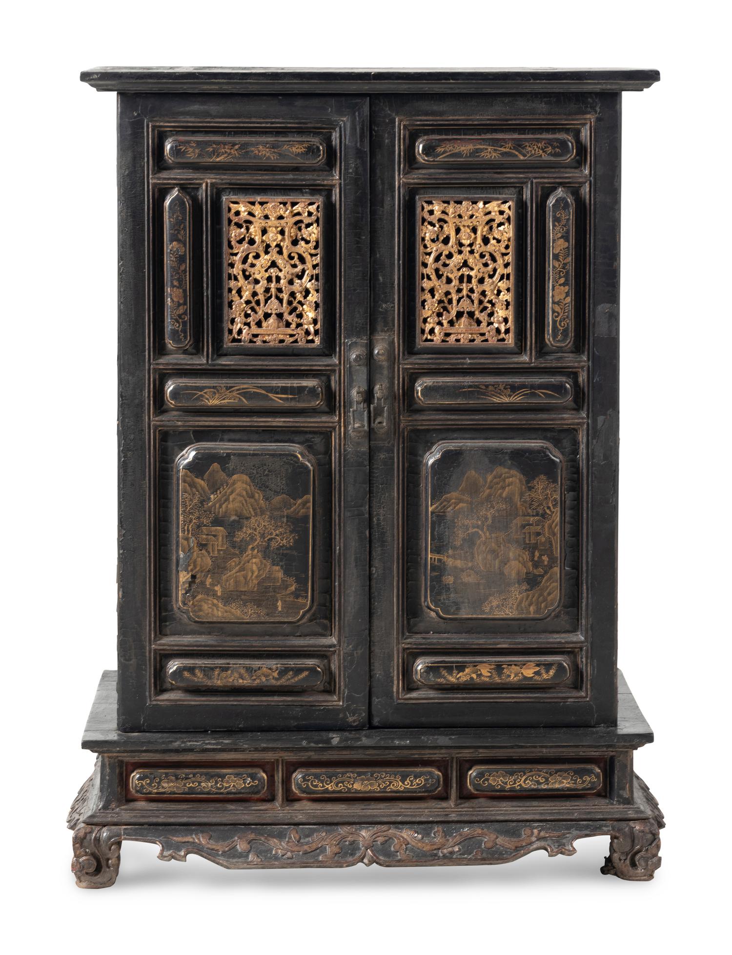 A Large Japanese Lacquered Wood Shrine
