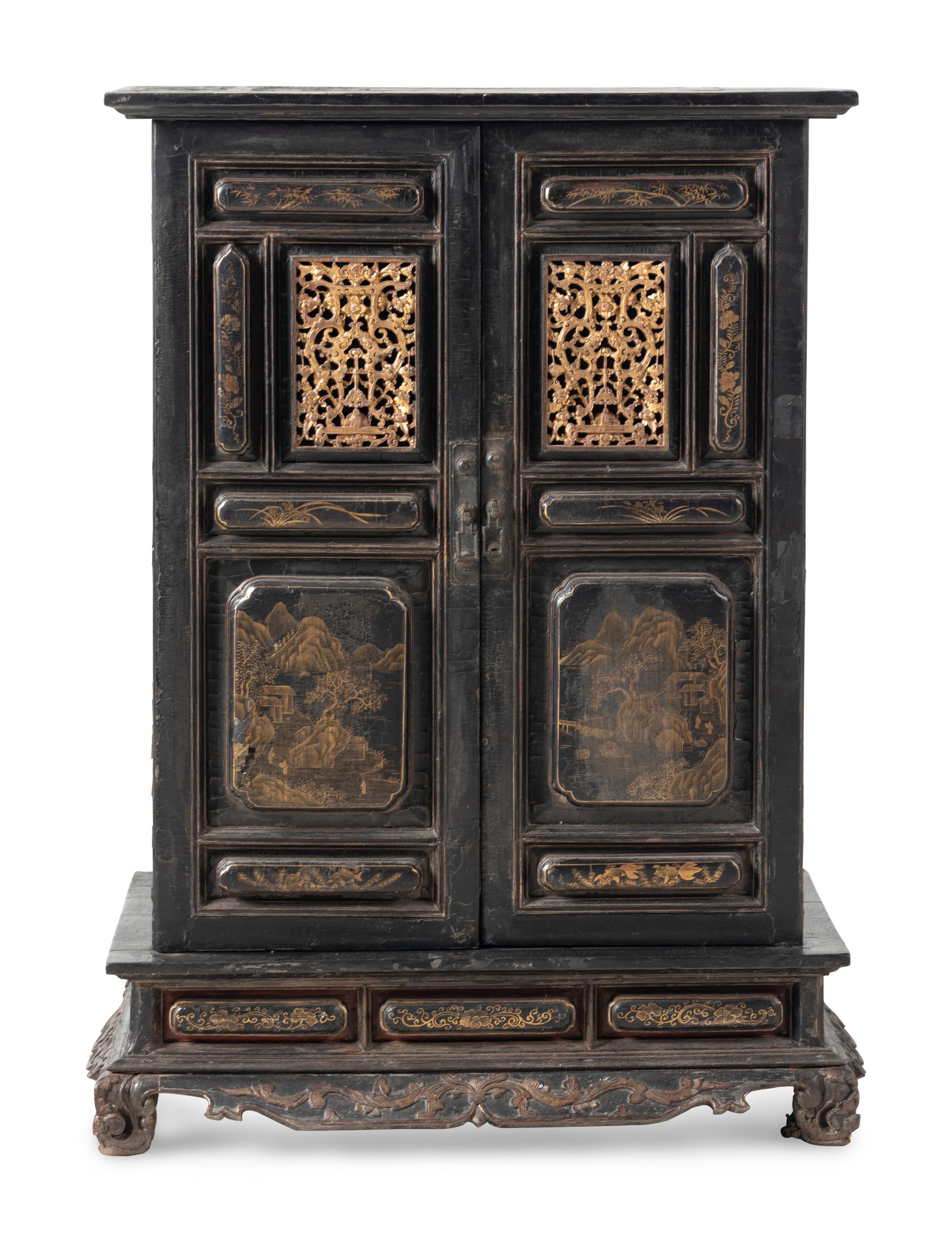 A Large Japanese Lacquered Wood Shrine