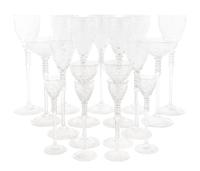 A Cut Glass Stemware Service Height of wine stems 12 inches.