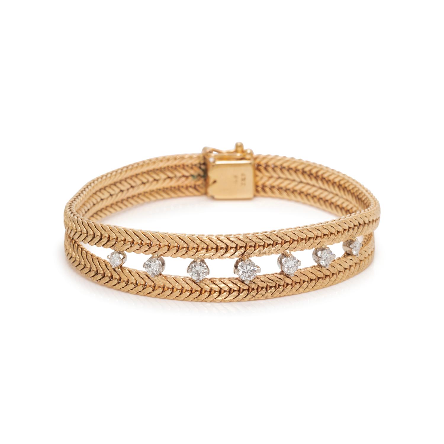 YELLOW GOLD AND DIAMOND BRACELET