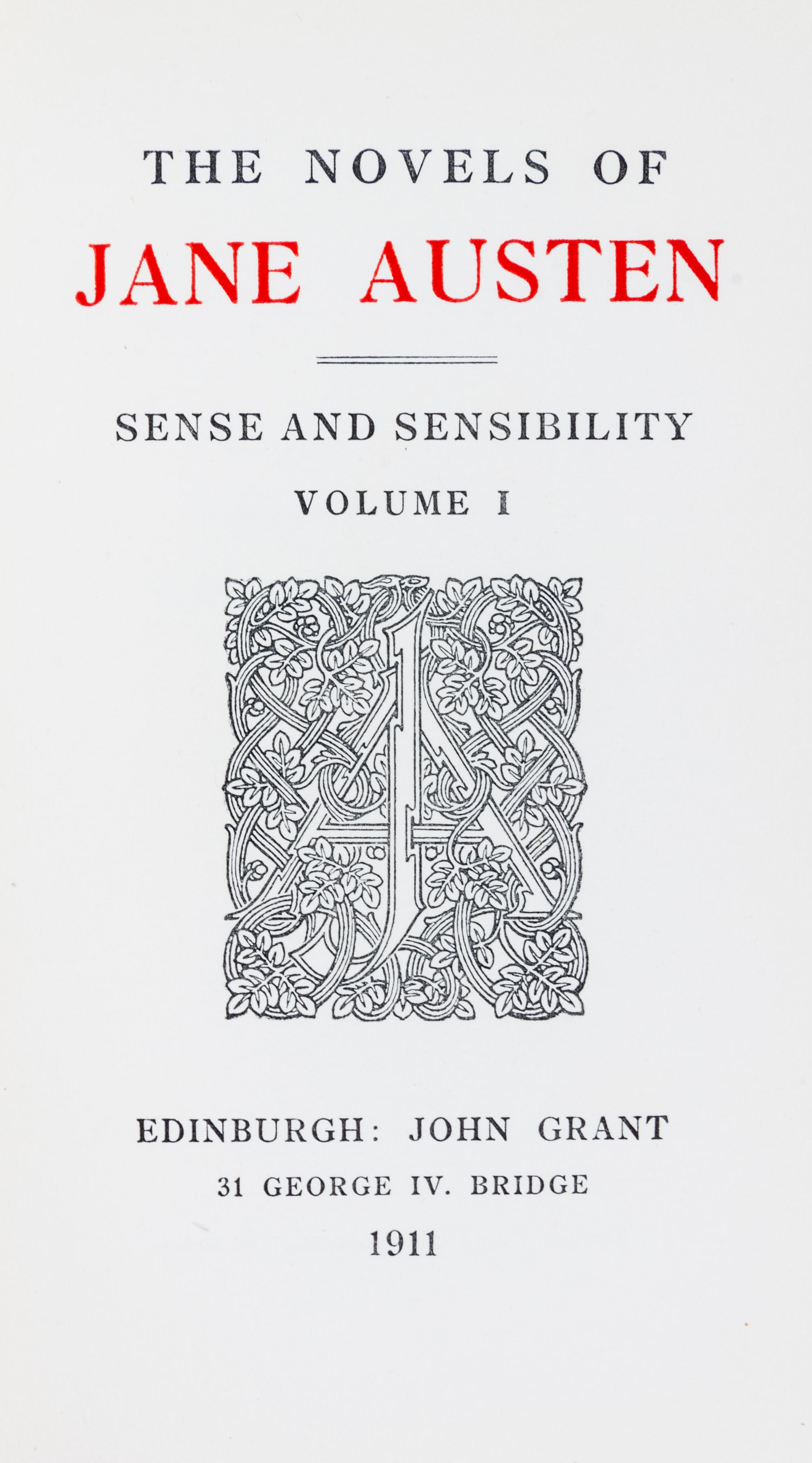 AUSTEN, JANE. The Novels. Edinburgh, 1911. 12 vols.
