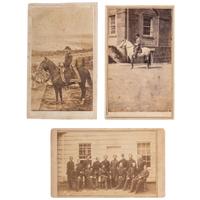 [CIVIL WAR]. A group of 3 CDVs, featuring outdoor views of W.T. Sherman on horseback and Christopher Augur and staff.