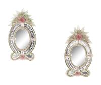 Two Small Venetian Style Etched Glass Mirrors