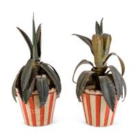 A Pair of Tole Peint Agaves in Pots — 20TH CENTURY