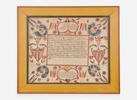 Martin Brechall (c. 1757- 1831), Fraktur: Birth Record for Heinrich Getz, dated "1802"