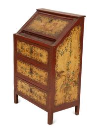 A Venetian Style Painted Slant Front Desk