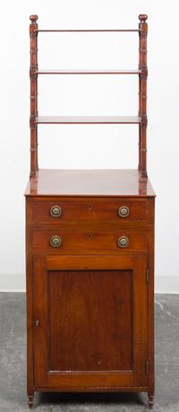 A Regency Style Cupboard Height 61 1/4 x width 20 x depth 18 inches.