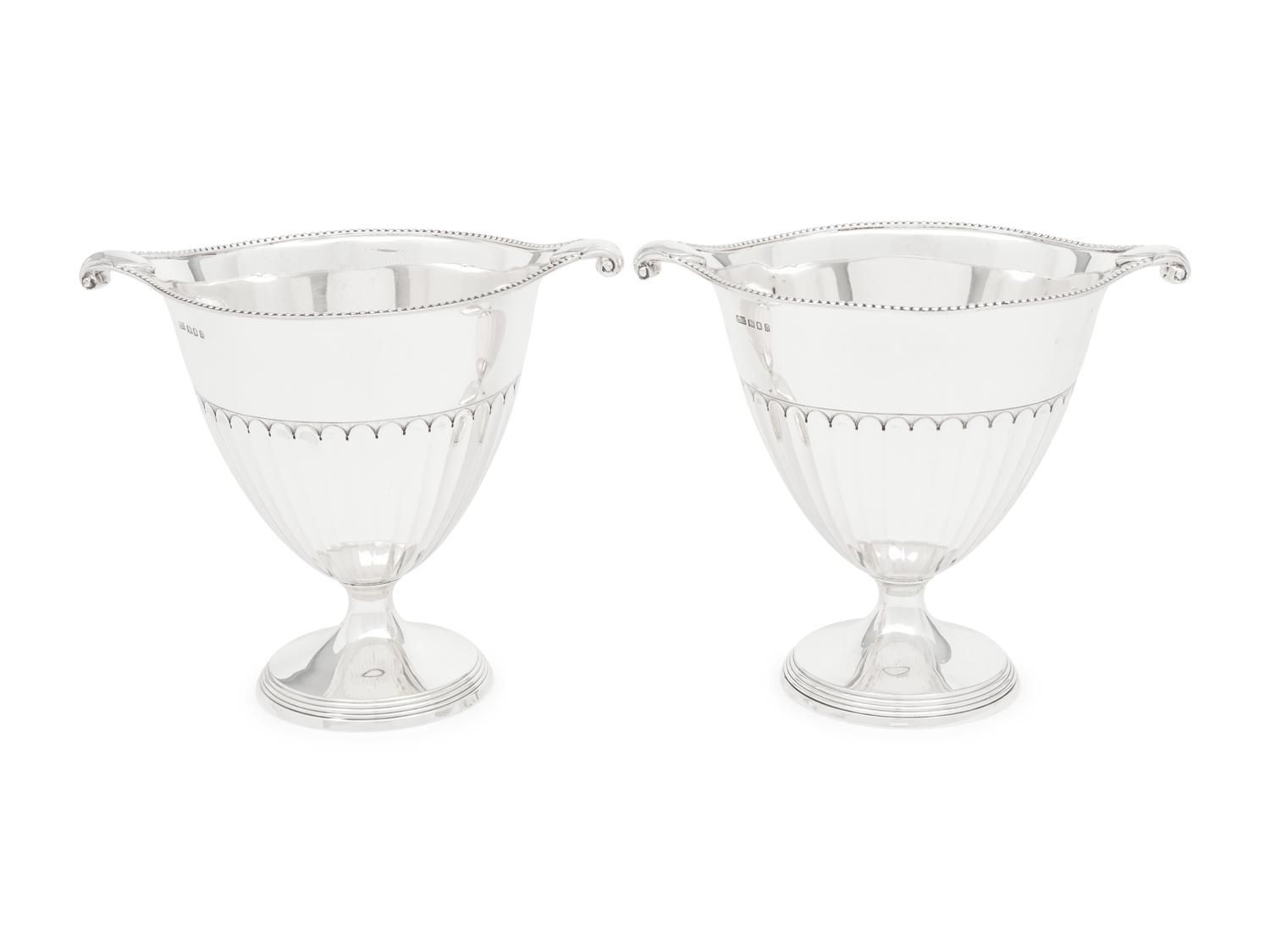 A Pair of English Silver Loving Cups