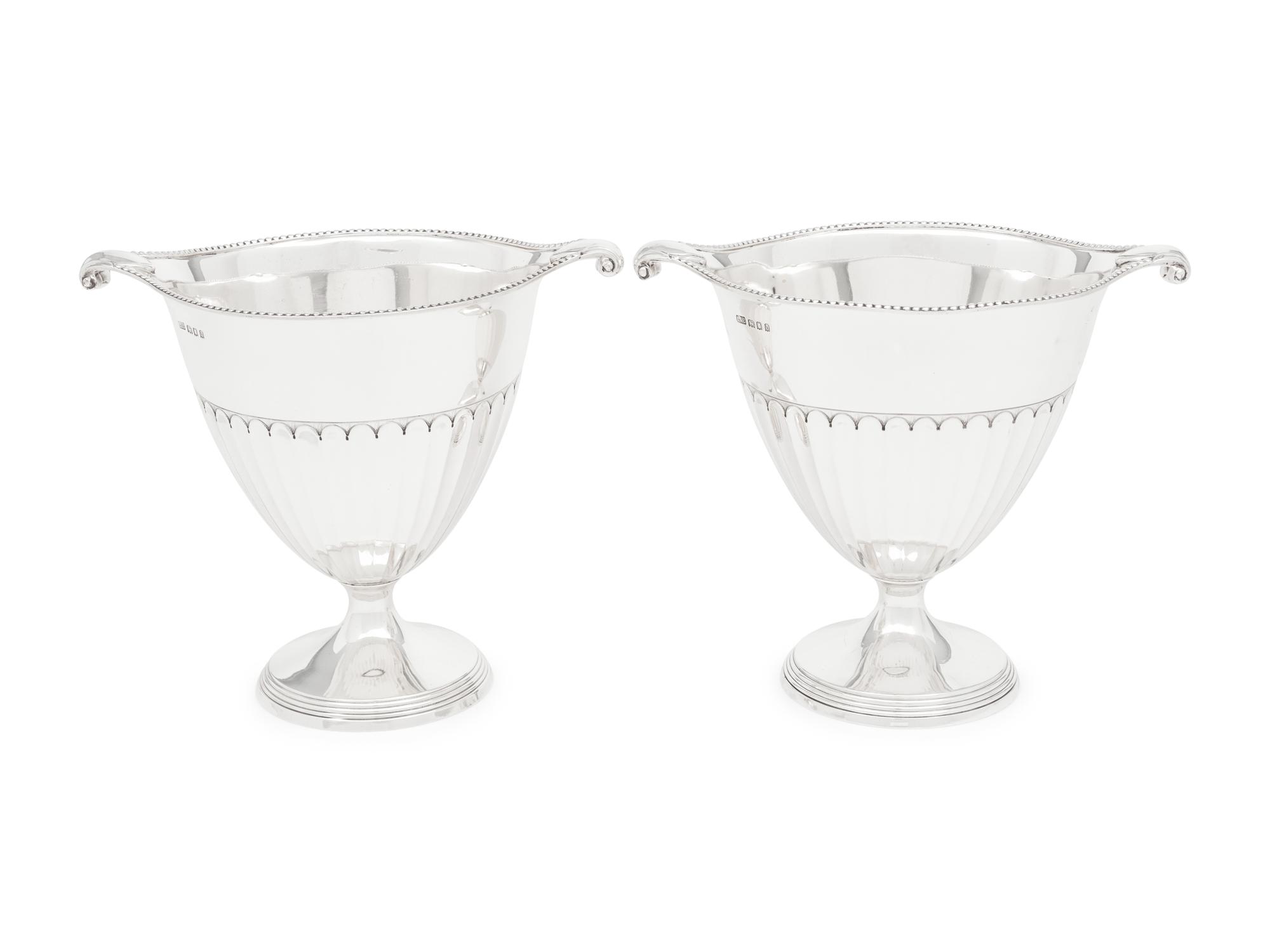 A Pair of English Silver Loving Cups