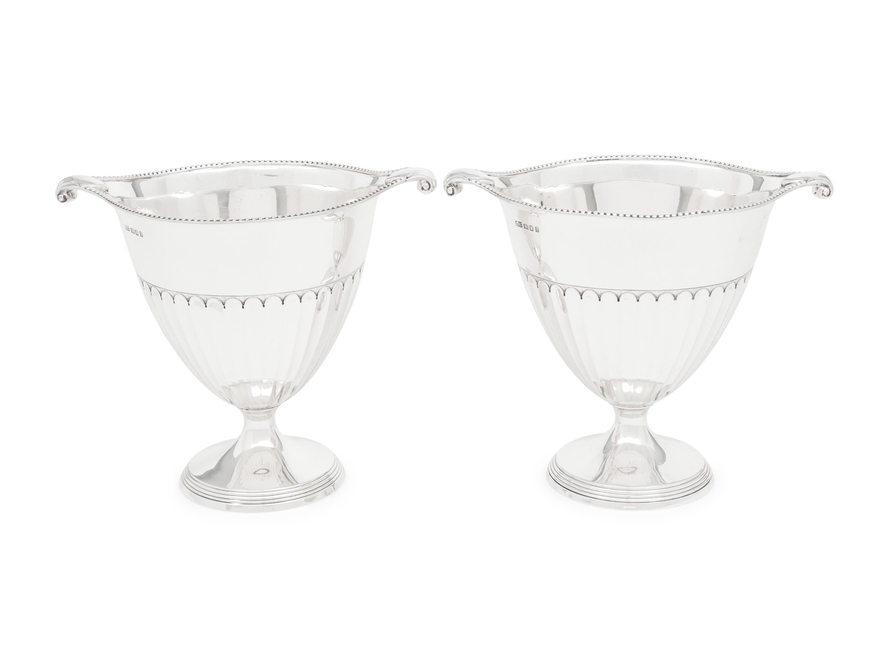 A Pair of English Silver Loving Cups