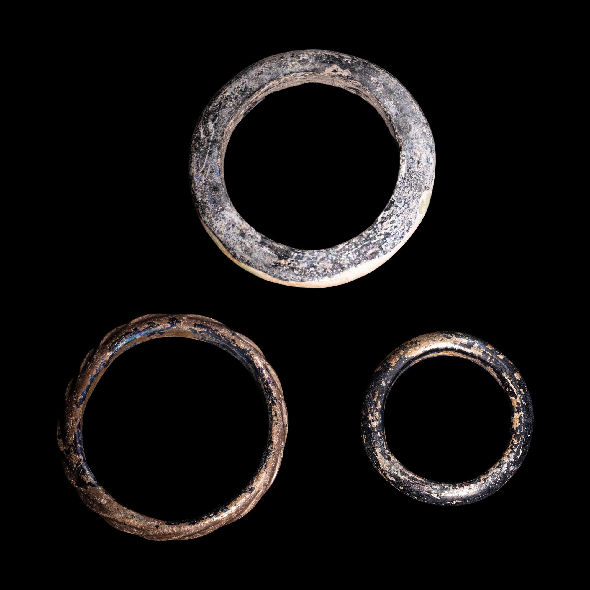 Three Roman Glass Bracelets