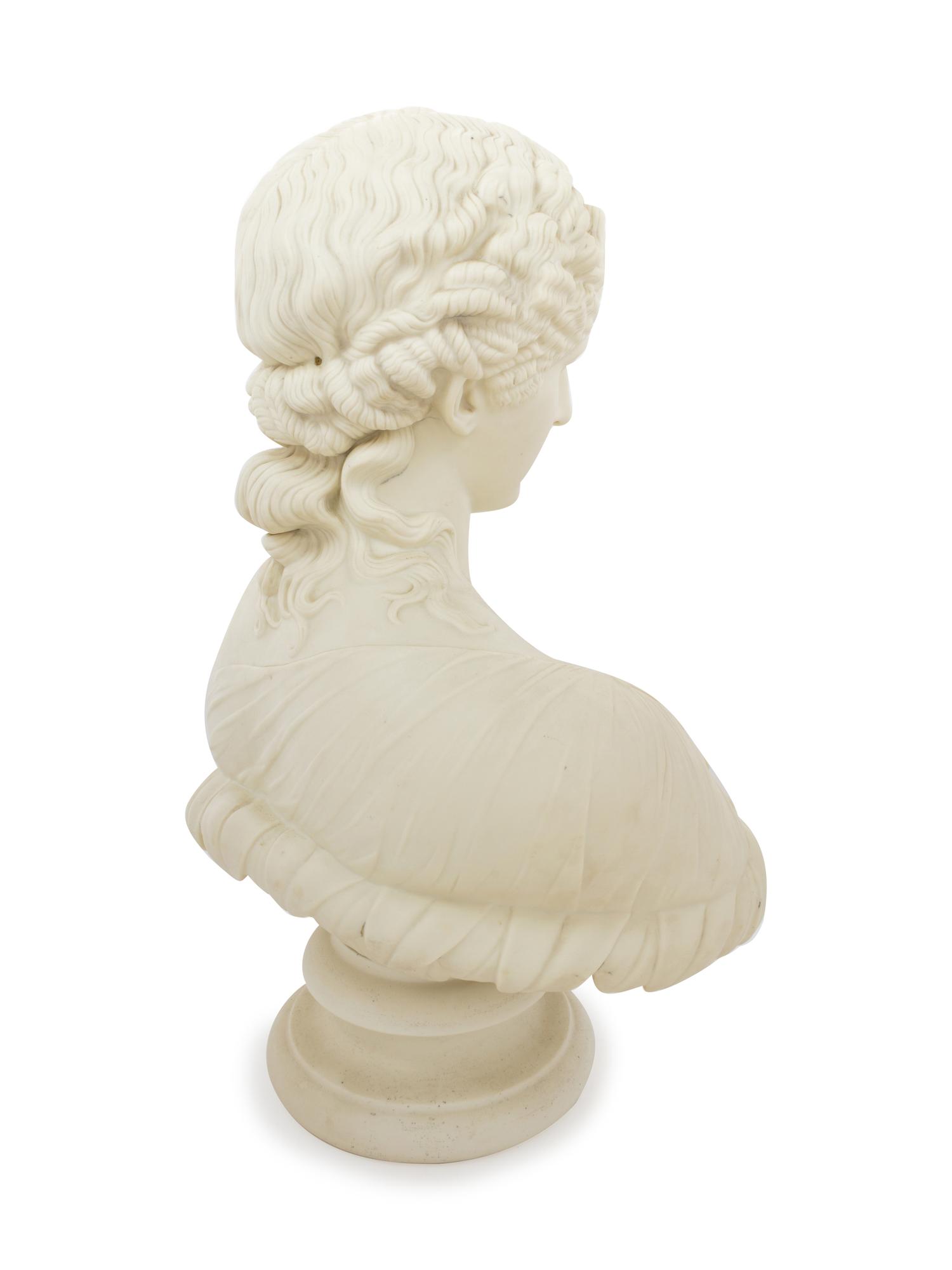 A Bisque Porcelain Bust of a Woman