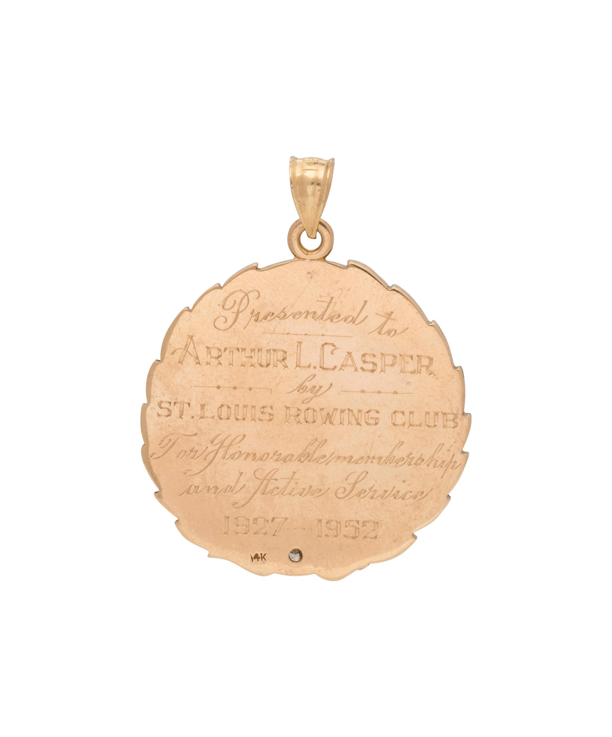 YELLOW GOLD AND DIAMOND ROWING CLUB PENDANT