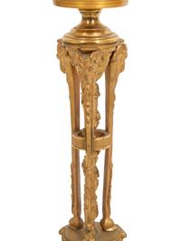 A Pair of French Gilt Bronze Tripartite Candlesticks