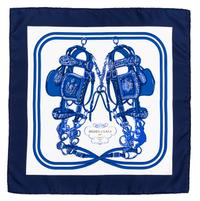 A Pair of Hermes Silk Pocket Squares, 16" x 16".