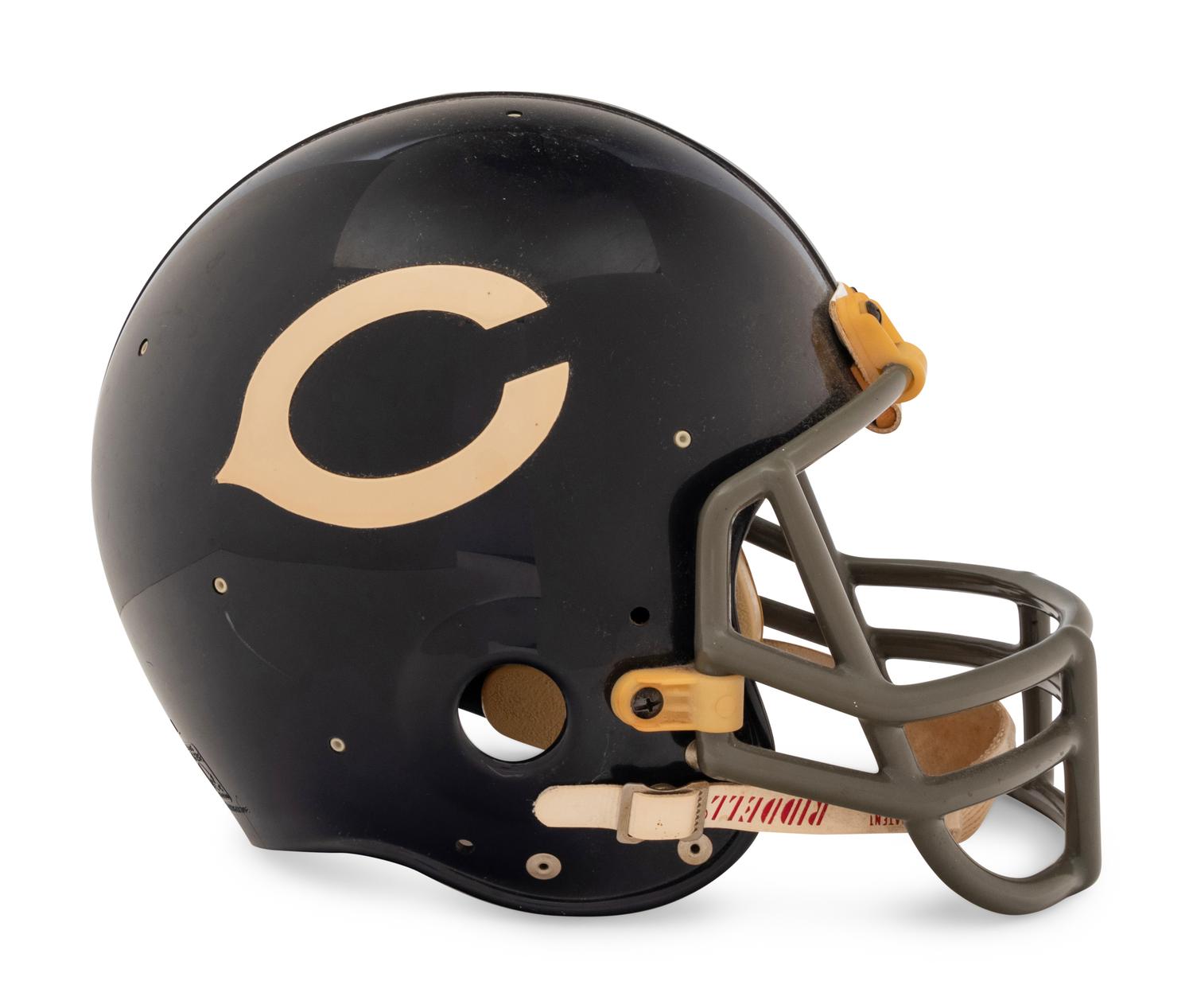 A Vintage Chicago Bears Riddell Football Helmet Formerly Displayed at Mike Ditka's Restaurant