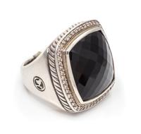 A Sterling Silver, Onyx and Diamond 'Albion' Ring, David Yurman, 15.30 dwts.