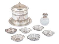 Six American Silver Nut Dishes