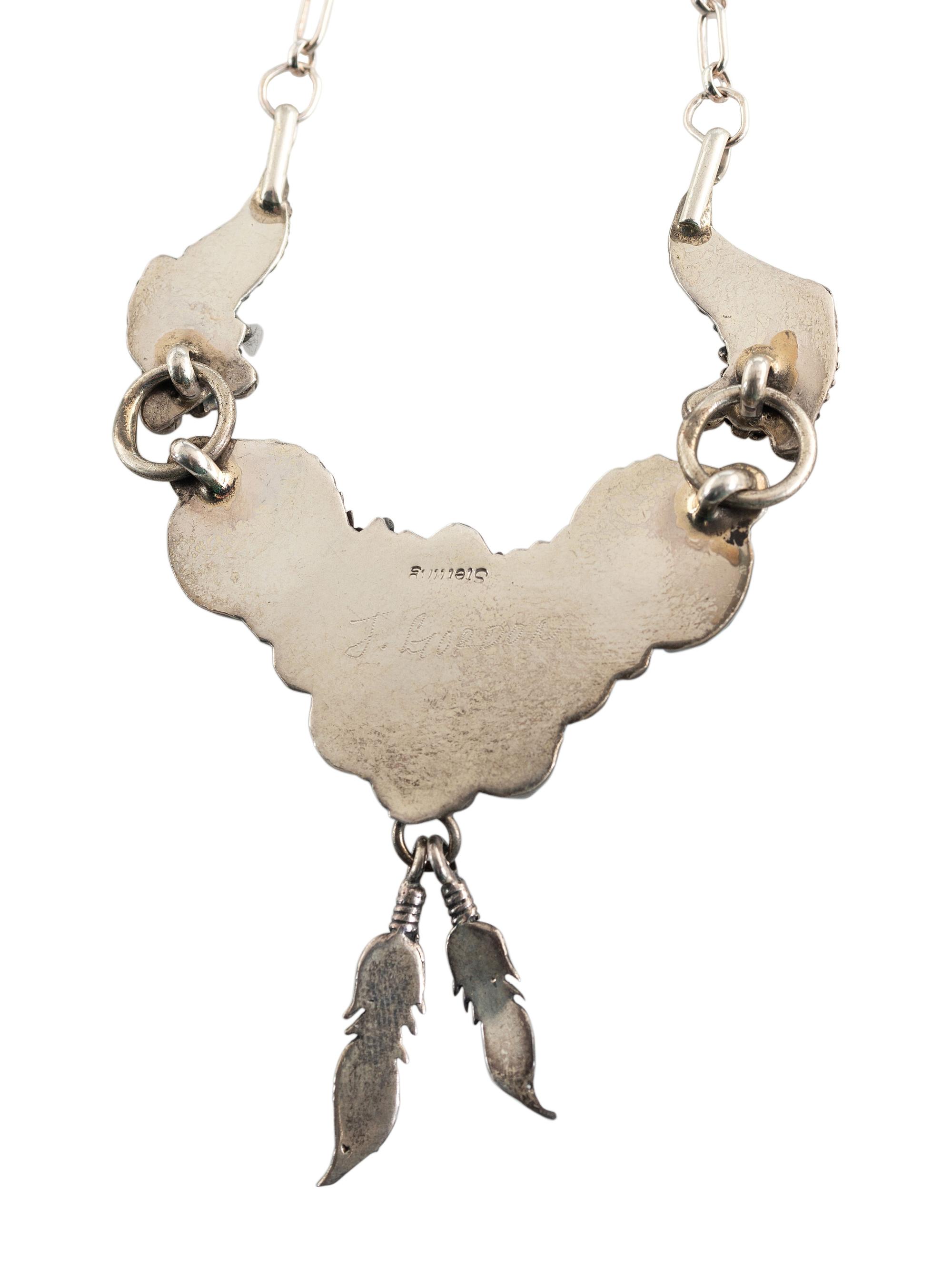 Navajo and Zuni Silver Jewelry, with Cluster Inlay